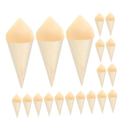 GRIRIW 50Pcs Food Cones Miniature Ice Cream Holders for Events Versatile Charcuterie Cups for Sushi Hand and Appetizers for Gatherings and Catering
