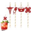 24 Pcs Nurse Themed Party Paper Straw,Nurse Graduation Party Decor,Nurse Appreciation Week & Retirement Party Decor Supplies Gold Red view 1