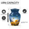 Yatskia Sunflower with Butterflies Large Funeral Urns for Human Ashes Adult Male and Female, Small Cremation Urn for Ashes Adult, (Classic 10 Inch and 3 Inch) view 3