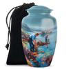 Casketique Fishing Urns for Human Ashes Adult Man - Large Blue Urn for Ashes for Women - Crab Burial Urn for Adult Male - Memorial Ash Container for Human - 10 Inch view 1