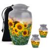 Yatskia Sunflower with Sunset Small Urns for Human Ashes Keepsake Adult Mom and Dad, Decorative Large Funeral Urn for Ashes Adult, (Classic 10 Inch and 3 Inch) view 1