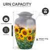 Yatskia Sunflower with Sunset Small Urns for Human Ashes Keepsake Adult Mom and Dad, Decorative Large Funeral Urn for Ashes Adult, (Classic 10 Inch and 3 Inch) view 2