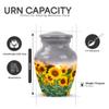 Yatskia Sunflower with Sunset Small Urns for Human Ashes Keepsake Adult Mom and Dad, Decorative Large Funeral Urn for Ashes Adult, (Classic 10 Inch and 3 Inch) view 3