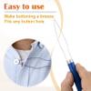 STSTR Easy Button Hook, Steel Button Helper Tool for Elderly, Blue view 3