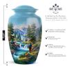 Casketique Fishing Funeral Urns for Adult Male - Large Blue Cremation Urn for Ashes for Women - Landscape Burial Urns for Adult Male Ashes - Memorial Urn for Mom - 10 Inch view 2