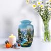 Casketique Fishing Funeral Urns for Adult Male - Large Blue Cremation Urn for Ashes for Women - Landscape Burial Urns for Adult Male Ashes - Memorial Urn for Mom - 10 Inch view 4