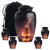 Casketique Guitar Cremation Urns for Human Ashes Adult Female - 1 Large & 4 Small Combo of Purple Funeral Urns for Adult Male - Blue Burial Urn - Memorial Urn for Ashes for Women - 10 & 3 Inch view 1