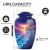 Yatskia Sparkling Beach Purple Large Cremation Urns for Human Ashes Adult Mother and Father, Small Funeral Keepsake Urn for Human Ashes Adult, (Classic 10 Inch and 3 Inch) view 2