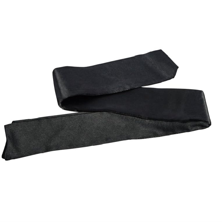 1 Piece Satin Sleep Mask, Blindfold, Satin Eye Mask for Sleeping, Soft Adjustable Blackout Eye Cover Shade, Blindfold for Adult Couples for Travel, Meditation (Black, 59 inch)
