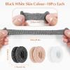 30pcs Finger Protectors, Cotton Finger Bandages for Skin Cracking Wounds Joint Pain, Elastic & Breathable fingertip Bandages, Finger Cots for Working Sports Cooking - White Black Skin view 2