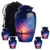 Casketique Fishing Funeral Urns for Adult Male - Large Purple Cremation Urns 1 Large 4 Keepsake - Blue Memorial Urn for Ashes for Women - Burial Adult Male Urn for Ashes - 10 & 3 Inch view 1