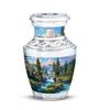 Casketique Fishing Burial Urns for Human Ashes Adult Man - Blue Mini with Cremation Urn for Adult - Landscape Keepsake Memorial Urn for Ashes for Women - Tiny Funeral Urns for Mom - 3 Inch view 1