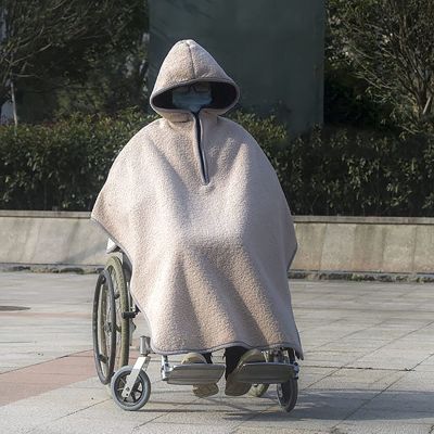 Wheelchair Blanket, Warm Windproof Full Body Cover with Hood, Thermal Travel Blanket for Cold Weather