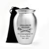 Artsy Woodsy Personalized Grilling Dad Urn Custom Engraved Name & Dates Stainless Steel Keepsake Cremation Urn BBQ Father Memorial view 1