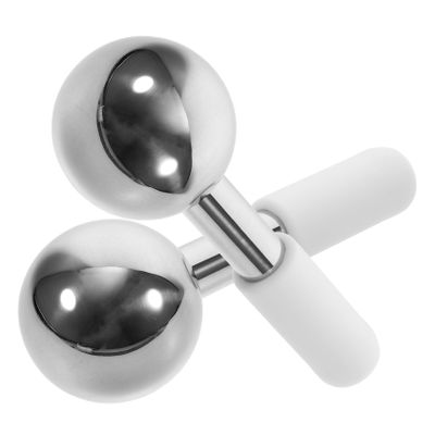 NIYANGLE 2pcs Stainless Steel Face Ice Globes Massager Cooling Energy Massage Balls for Facial Care for Skincare Routine
