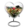Remembrate Rose Mini Cremation Urns for Human Ashes for Adult Man - White Flowers Heart Urn for Ashes for Mom and Dad - Memorial Burial Urns - Keepsake Ash Urn for Adult Male and Female 3 Inch view 1