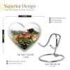 Remembrate Rose Mini Cremation Urns for Human Ashes for Adult Man - White Flowers Heart Urn for Ashes for Mom and Dad - Memorial Burial Urns - Keepsake Ash Urn for Adult Male and Female 3 Inch view 2