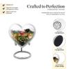 Remembrate Rose Mini Cremation Urns for Human Ashes for Adult Man - White Flowers Heart Urn for Ashes for Mom and Dad - Memorial Burial Urns - Keepsake Ash Urn for Adult Male and Female 3 Inch view 3