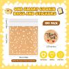 Fuyoooo 100 Pcs Self Adhesive Cookie Bags Cellophane Polka Dot Treat Bags Small Plastic with Thank You Stickers for Party Gift Giving Bakery Biscuit Candy Pastry (3.94 x 3.94 Inch) view 2