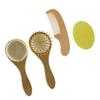 DEARMAMY 1set Gentle Newborn Brush Comb Set Wool Brush for Home Bath Soft Hair Comb Set Safe for Skin view 1