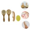 DEARMAMY 1set Gentle Newborn Brush Comb Set Wool Brush for Home Bath Soft Hair Comb Set Safe for Skin view 2