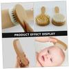 DEARMAMY 1set Gentle Newborn Brush Comb Set Wool Brush for Home Bath Soft Hair Comb Set Safe for Skin view 3