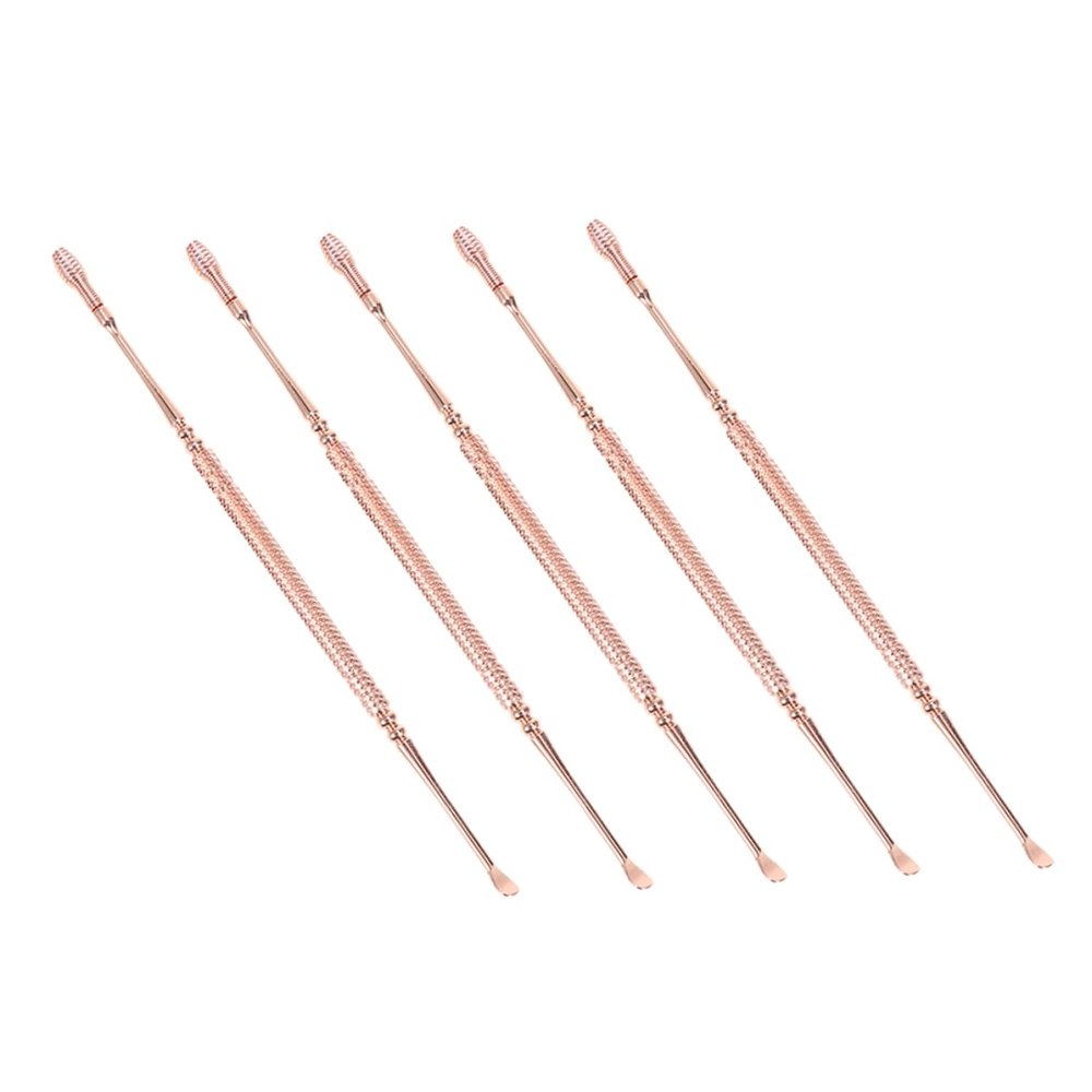 Healeved 5pcs Double-Ended Spring Ear Wax Removal Tools Sturdy Ear Spoons for Gentle Cleaning Safe Stainless Steel Cleaning for Home Use