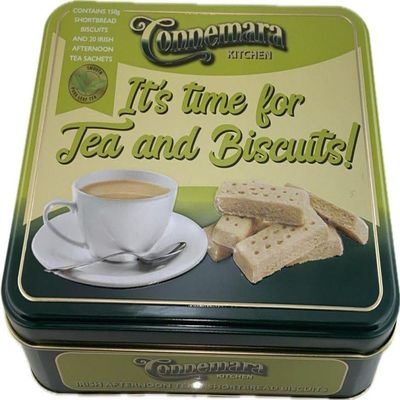 JC Walsh and Sons Connemara Irish Tea & Shortbread Biscuits Combo 20 Tea Sachets & 5.29oz Butter Cookies in Reusable Tin Gift for Tea Lovers (Afternoon Tea & Biscuits)