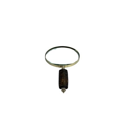 10X Antique Magnifying Glass, Brass Handheld Magnifier with Wooden Handle, Decorative Reading Magnifying Lens, Vintage Gift for Elderly, Senior
