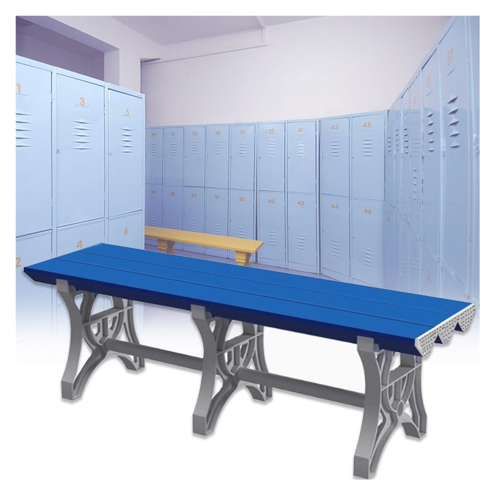 LZMZMQ 35" 40" 47" 59" 71" 79" Water Proof Changing Bench for Bathroom, Commercial Portable Changing Clothes Stool with Non-Slip Surface, for Gym/Gymnasium/Bath Center/Spa(Dark Blue,78 4/5" Long)