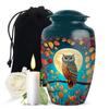 JAGASY Owl Large Urn for Ashes Adult Male Memorial Urn for Dad Human Ashes Cremation Funeral Container for Burial Remains-10 Inch view 1