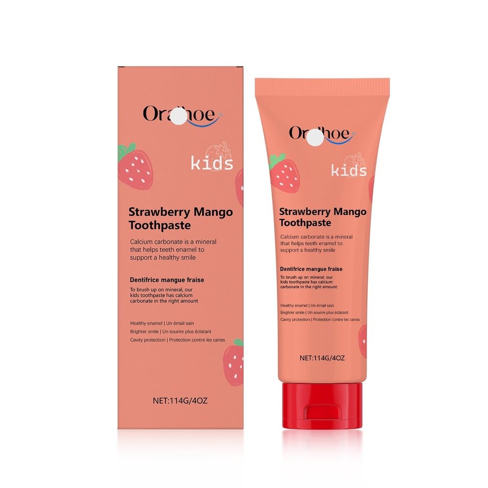 KLYso Strawberry Flavored Kids Toothpaste - Mild Cleaning, Fresh Breath, Teeth Whitening & Enamel Protection for A Brighter Smile(1PCS)