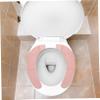 Uonlytech 1 Pair Comfortable Pink Toilet Seat Cushion Mats Self Adhesive Bathroom Accessories Warm and Soft Design for Year Use Durable and Odorless Material for Home view 3