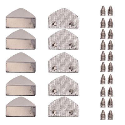 10 Sets Zipper Stopper, Zinc Alloy Zipper Ends Pull Top Stoppers with Screw for Suitcases Bag Luggage Jackets (White Nickel Color)