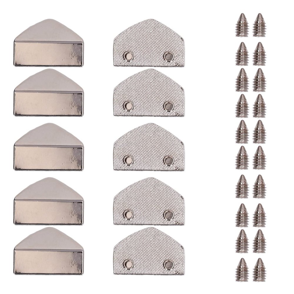 10 Sets Zipper Stopper, Zinc Alloy Zipper Ends Pull Top Stoppers with Screw for Suitcases Bag Luggage Jackets (White Nickel Color)