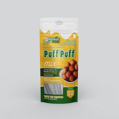 Africanada Puff Puff Mix Authentic Nigerian Fried Dough Mix | Easy-to-Make West African Snack | Just Add Water & Fry | 500g Bag