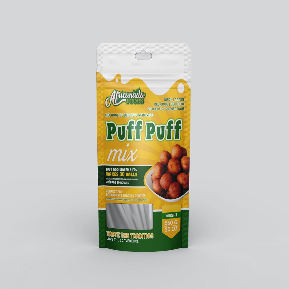 Africanada Puff Puff Mix Authentic Nigerian Fried Dough Mix | Easy-to-Make West African Snack | Just Add Water & Fry | 500g Bag