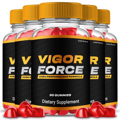 Gold Nutra (5 Pack) Vigor Force, Official Maximum Potency Supplement, All Natural Ingredients, Vitamin Support Gummies VigorForce Made in USA