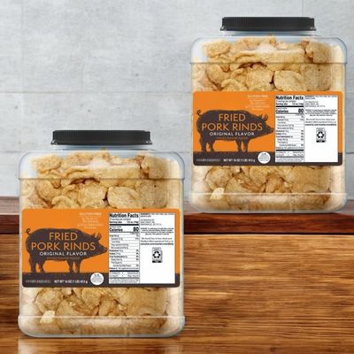 Member Mark Original Fried Pork Rinds, 2 Pack (16 oz Each) Crunchy Chicharrones, Keto Friendly, High Protein Snack