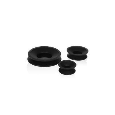 Prism Silicone Cleaning Caps for Glassware Maintenance Set of 3 (Black)