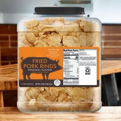 Member Mark Original Fried Pork Rinds, 16 oz Crunchy Chicharrones, Keto Friendly, High Protein Snack