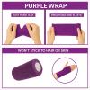 4" Cohesive Flexible Bandage Wrap 8 Pack | Self-Adherent Vet Tape for Animal Use | Breathable, Easy Tear, No Clips Required | Ideal for Horses, Dogs, Livestock, Pets (Purple) view 4