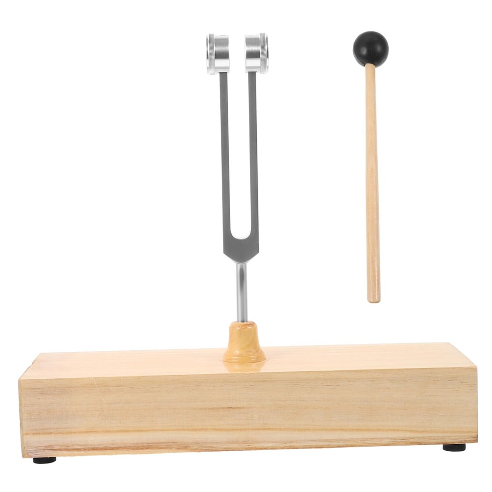 Kisangel 1Set Tuning Fork with Wooden Voice Box and Mallet for Meditation Healing Relief Durable Resonance Box for Balance Exercises and Focus Improvement