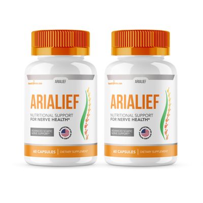 (2 Pack) Arialief Capsules - Official Aria LIEF Pills Supplement Support, Arialief Advanced Formula - Arialief All Natural Vitamin Energy Overall Health Support, 2 Month Supply (120 Capsules)