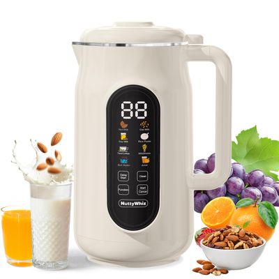 10-in-1 Nut Milk Maker Machine,10 Blade 42oz Homemade Almond, Soy, Oat, Juice, Plant-Based and Dairy Free Beverages,Automatic Almond Milk Maker, LED Panel/Delay Start/Keep Warm/Boil Water/Self Clean