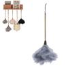 16 Inch Ostrich Feather Duster with Wood Handle,Effortless Elegance with Premium Reusable Design,Cleaning of Delicate Items, Antiques, and Electronics,for Home, Office and Kitchen (Gray) view 1