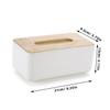 BUGUUYO Wood Tissue Box Cover Rectangular Natural Oak Tissue Holder for Home Office Decorative Container Easy Access for Desktop Use view 2