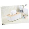 BUGUUYO Wood Tissue Box Cover Rectangular Natural Oak Tissue Holder for Home Office Decorative Container Easy Access for Desktop Use view 3