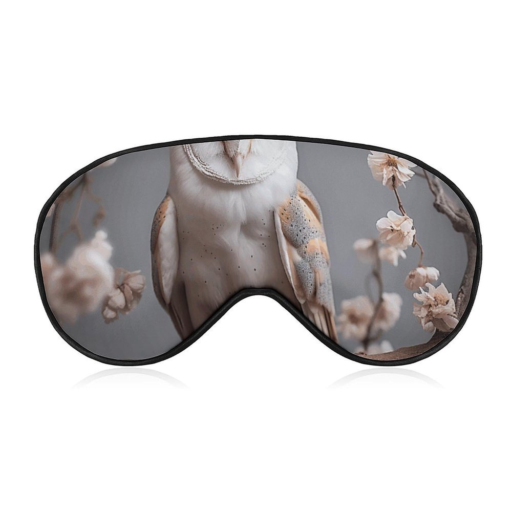 Eye Mask for Sleeping with Adjustable Elastic Strap Sleep Mask Soft Breathable A Small White Barn Owl Eye Shade Cover for Travel Nap