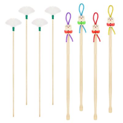 Bamboo Ear Cleaner Ear Pick & Ear Spoon Kit - 4pcs Cute Doll Design for Beginners, Gentle Ear Wax Remover Tools, Multi-Use Lightweight Set for Home/Travel